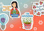 draw cartoon doodle stickers, hand drawn designs for print
