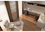 design home office or study room with 3d render