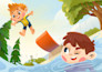 draw colorful children story book illustration and cover