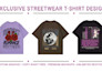 create unique custom skull streetwear t shirt design