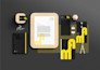 design business card, letterhead, brand kit and stationery items