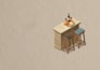 draw and create stylized isometric 3d room, low poly model for game and render