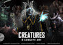 create fantasy concept art, creatures and  characters design