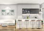 design, drawing and 3d rendering of kitchen cabinetry