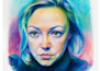 draw portrait with colored pencils on paper by hand