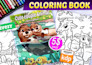 draw cute line art illustration for bold easy coloring book