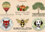 create vintage logo with hand drawn illustration