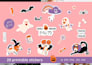 create cute hand drawn digital sticker pack
