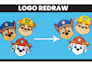 do vector tracing, logo redo cleanup, sketch redraw refresh update edit retrace