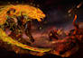 create cinematic game key art, splash character illustration