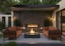 provide outdoor kitchen design, patio, bar, BBQ and backyard landscape