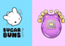 design a kawaii logo with mascot and typography