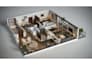 do isometric 3d floor plan, interior and exterior render