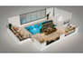 do isometric 3d floor plan, interior and exterior render