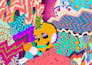 create a pop art illustration with psychedelic touch