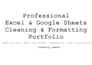 clean and format excel or google sheets data
