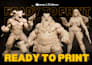sculpt 3d print stylized character model, figurines for 3d print ready stl model