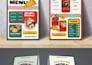 single page a4, a3 and digital menu TV screen