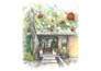 draw architectural concept, interior render, exterior hand drawn sketch