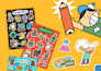 hand drawn school labels with custom doodles for kids