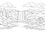 create printable landscape coloring pages and line art