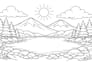 create printable landscape coloring pages and line art