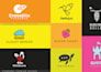 create 3 minimalist logo designs with a free brand identity
