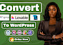convert figma to wordpress, PSD to wordpress, lovable to wordpress website