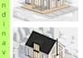 design tiny house or a frame cabin with smart space layout and 3d
