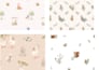 watercolor seamless patterns and individual illustrations