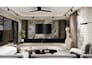 design modern living room interior design with 3d render