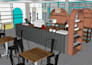 design bar interior, pub, cafe, 2d floorplan, seating layout