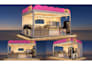 design realistic 3d ice cream shop, coffee shop and restaurant for cily approval