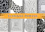 hand draw a seamless abstract line art pattern