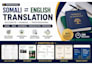 translate somali to english manually and professionally