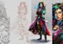 draw fantasy character illustration and concept art
