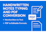 pdf to word excel and handwritten typing