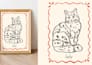 draw custom line art pet portrait