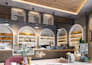 design luxury coffee bar and hotdog shop interior design