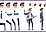 create vector cartoon character ready for  animation and game