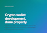 build a modern crypto wallet UI