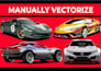 manually vectorize your car, vehicle into high quality vector artwork