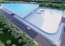 steel structure warehouse 3d modeling exterior rendering