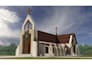 create modern church design, architectural visualization, and  3d rendering