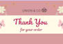 design professional thank you, insert and packaging cards