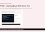 diagnose and fix your spring boot API issue