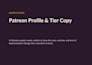 write your patreon profile and tier copy