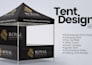 design custom tent, table cover, feather flag