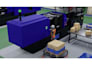 create 3d industrial animation factory warehouse and robotic automation video