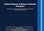 create incident response plan and a business continuity plan